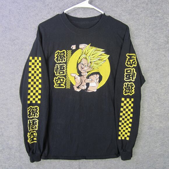 Dragon Ball Z Shirt Mens Large Black Long Sleeve Goku Super Saiyan Anime Graphic - Picture 1 of 8